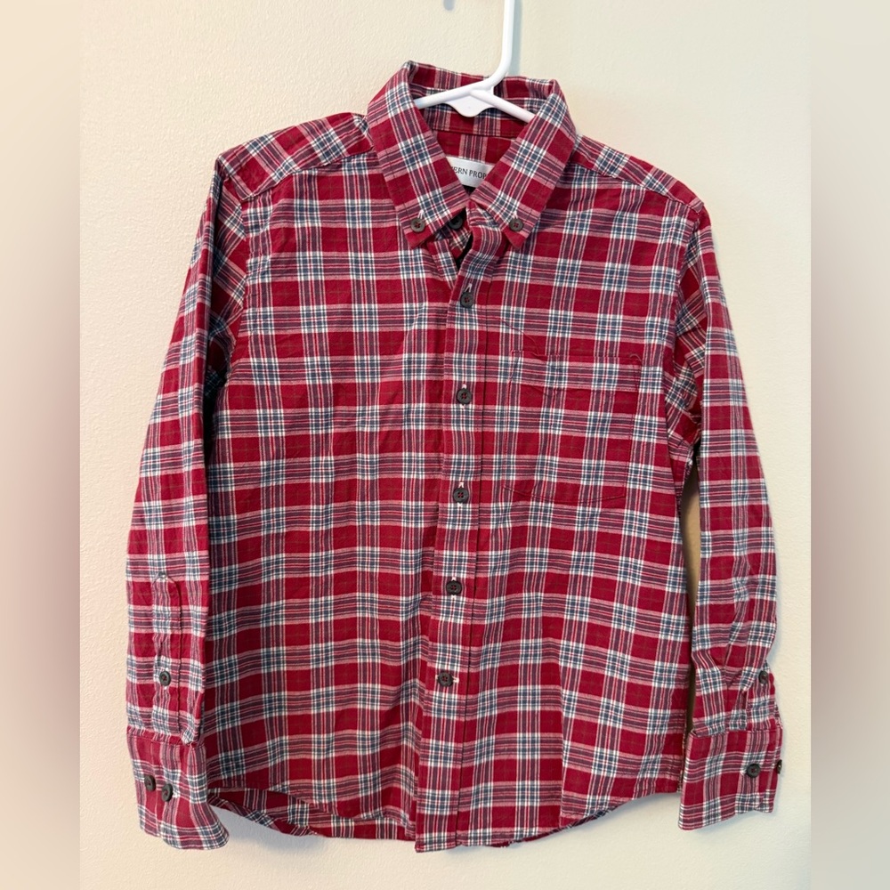 Southern Proper Red Plaid Button-Up Shirt